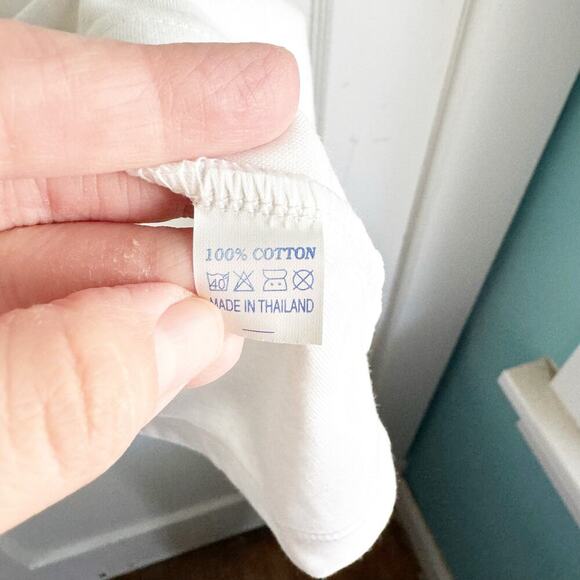 Vintage Meen Embroidered Animal Safari Neckline Classic White Tee T-Shirt M - Picture 7 of 10